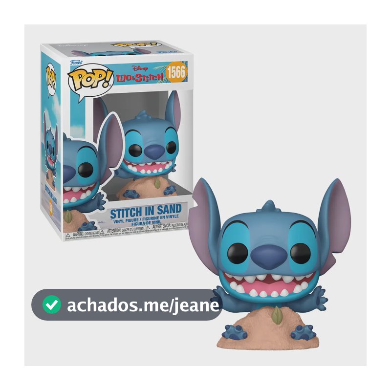 Funko Pop! Vinyl Stitch na Areia 1566 Lilo & Stitch Colecionável