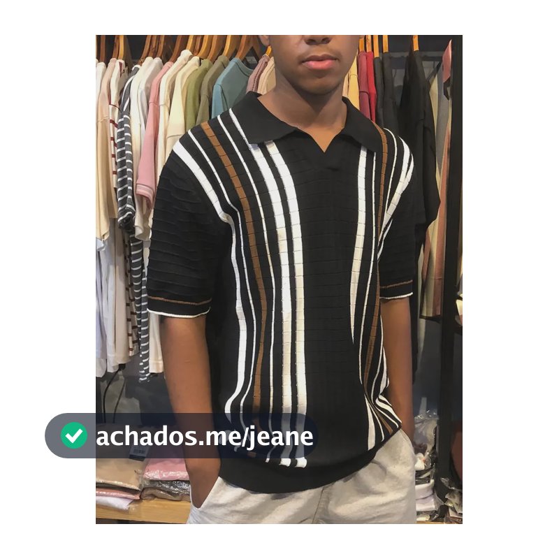 Camisa Polo Masculina Tricot Listrada Manga Curta Multicolorido Listras 2xl