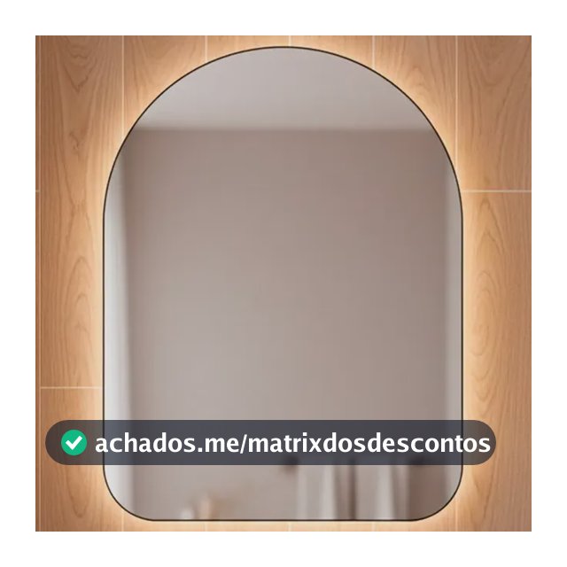 Espelho Orgânico Capela Led 44x64 Para Sala Quarto Banheiro Moldura Capela Led Frio
