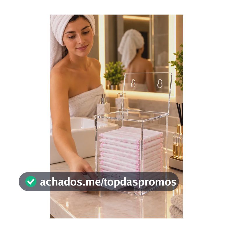 Suporte Porta Absorvente Acrílico Transparente Banheiro Transparente