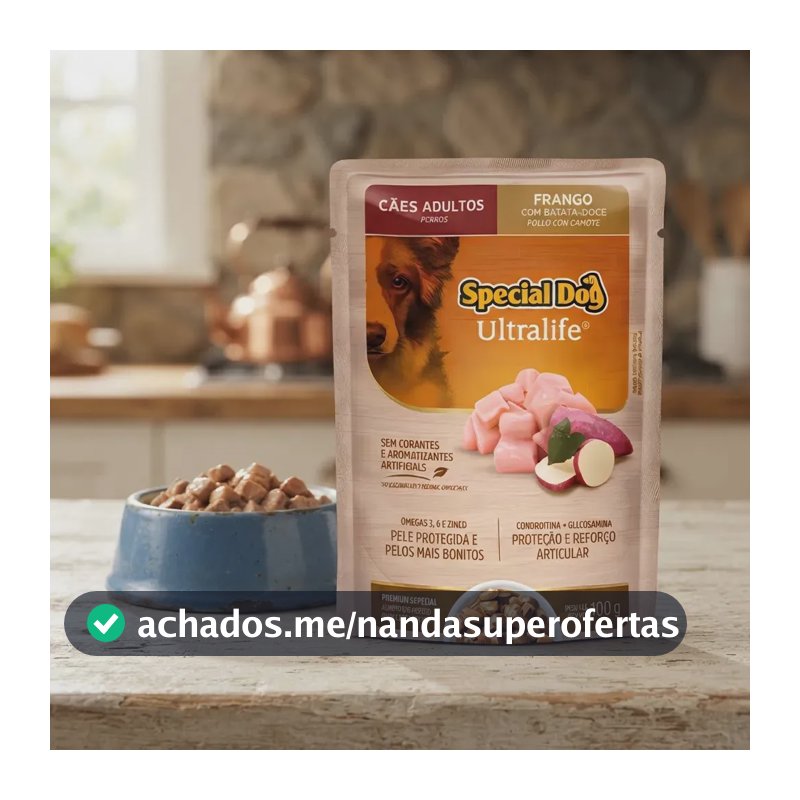 Sache para Cachorro Adulto Special Dog Frango Ao Molho 1.2kg Caixa Lacrada com 12 unidades.