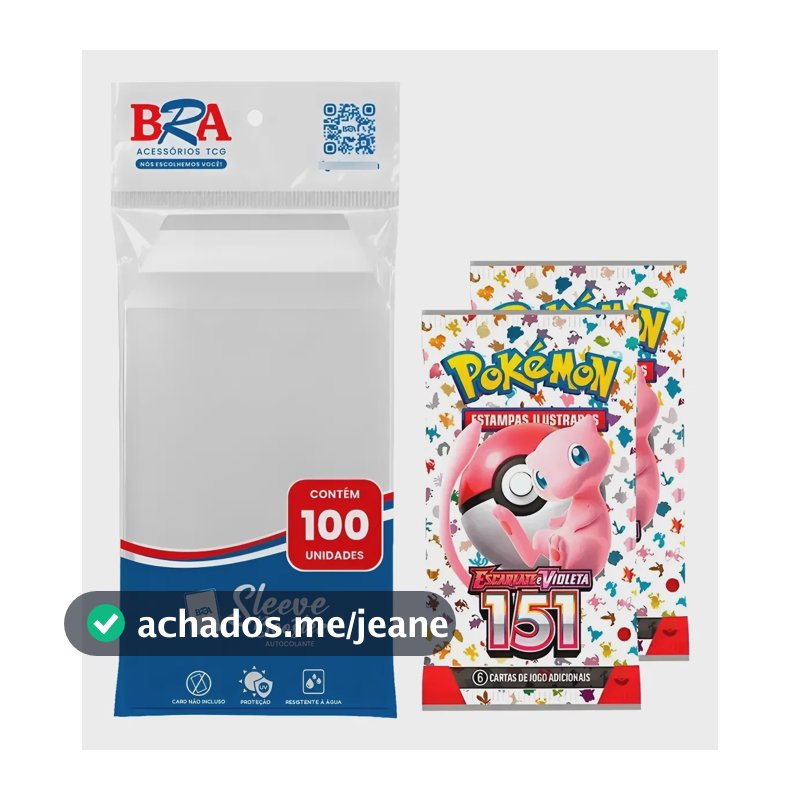 Sleeve Bra Autocolante Para Booster Pack Com 100 Unidades Transparente/branco