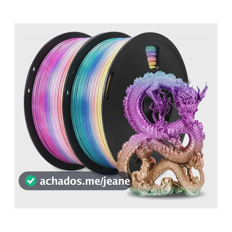 Filamento De Impressora 3d Pla 1,75mm 2kg Impressão Gradient Arco-íris