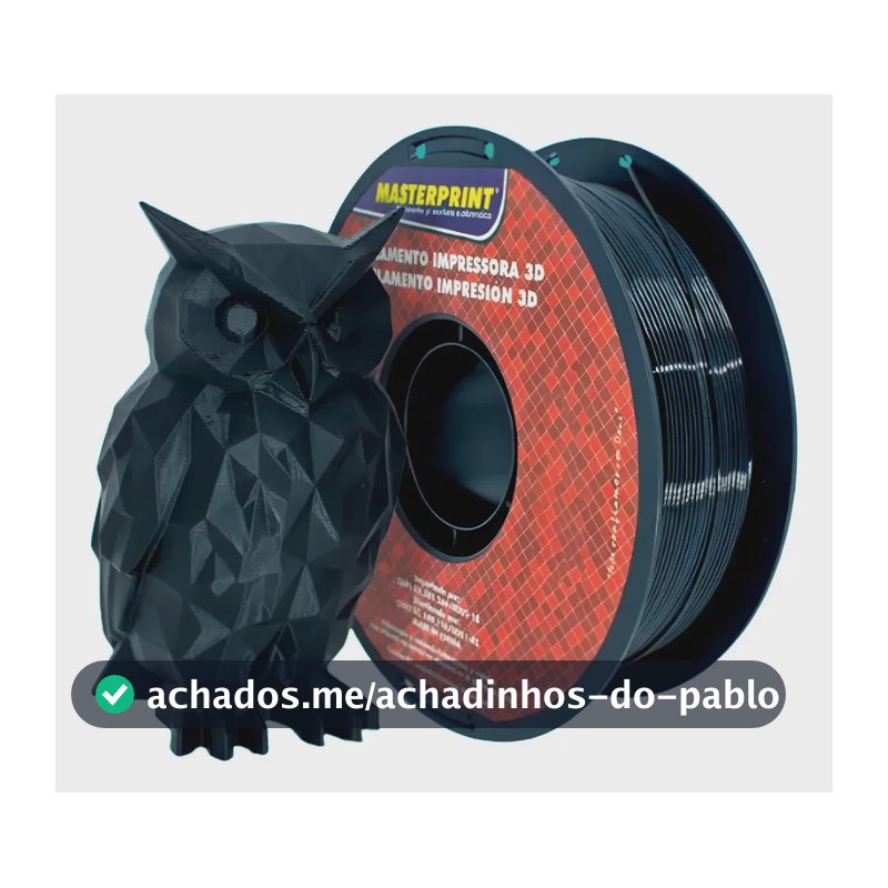 Filamento Masterprint Petg 3d Cor Preto 1.75mm 1kg Original