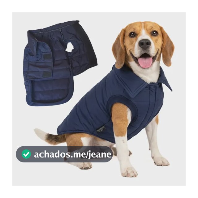 Roupa Pet Cachorro Capa Casaco Polo Inverno Velcro Azul