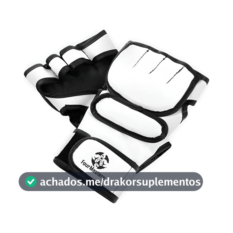 Par Luvas / Luva Mma Muay Thai Lutas Treino / Profissional Cor Branco Tamanho M