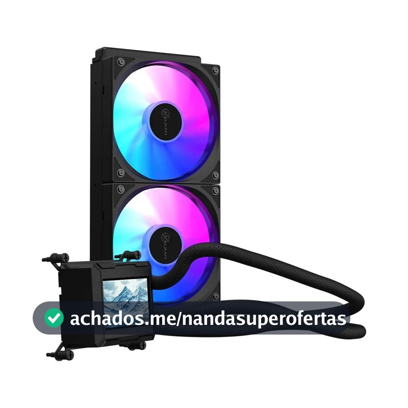 Water Cooler Kalkan Aura LCD 240mm ARGB Gamer Preto