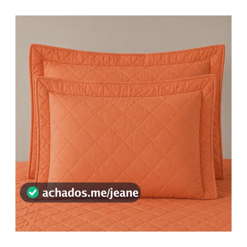 Kit 8 Porta Travesseiro Lumine Toque Macio Aconchegante Laranja Fluorescente Lisa