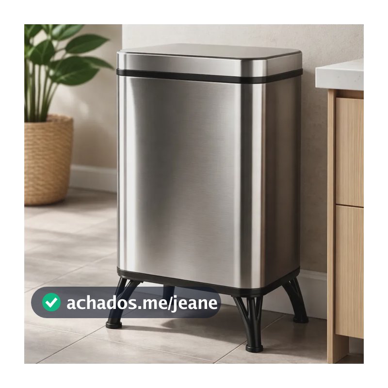 Lixeira Inox Com Sensor Inteligente 50l Automática Premium Prateado
