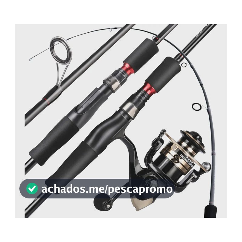 Kit Pesca Vara Para Molinete 1,80m-2 Partes + Molinete 5,2:1