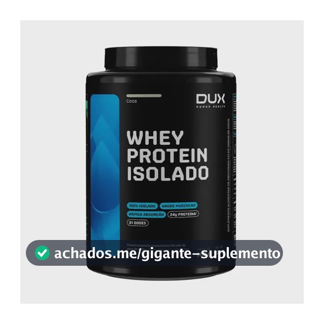 Whey Protein Isolado Dux Nutrition - Pote 900g Sabor Coco Coco