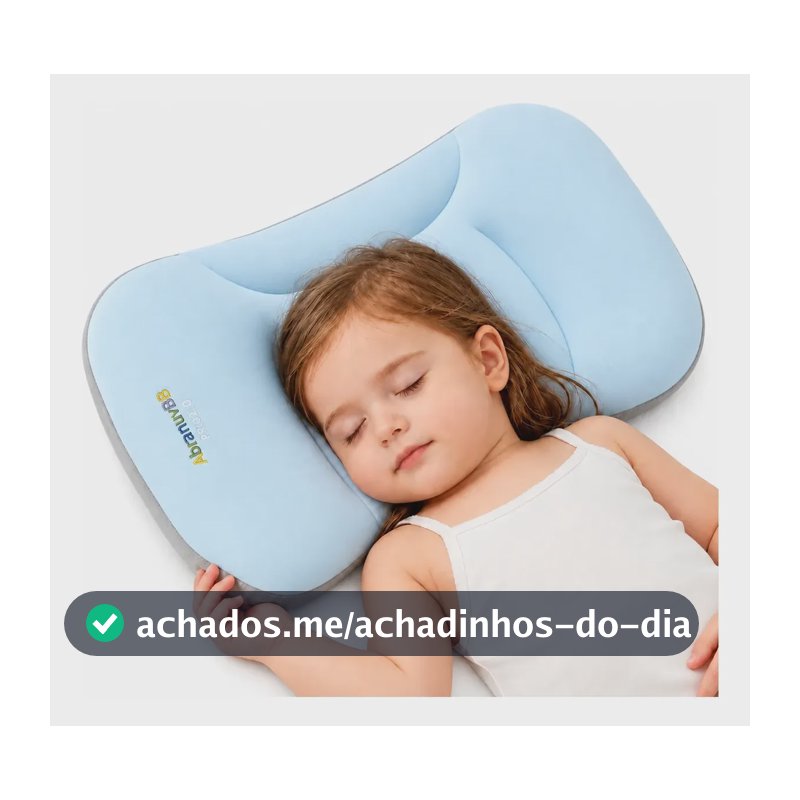 Travesseiro Infantil Abranuv Viscoelástico Capa Malha Macia Branco