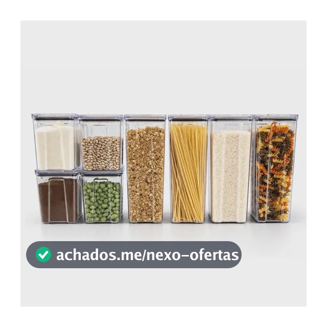 Kit 8 Pote Herméticos Empilháveis Porta Mantimento Rebirth