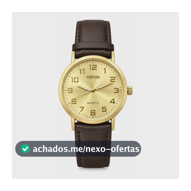 Relógio De Pulso Masculino Minimalista Old Money Fortuna Marrom Cx Dourada