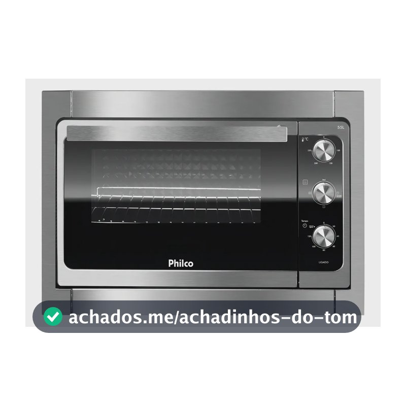 Forno Elétrico De Embutir Pfe55e 55 Litros 1600w Philco 110v Cinza-escuro
