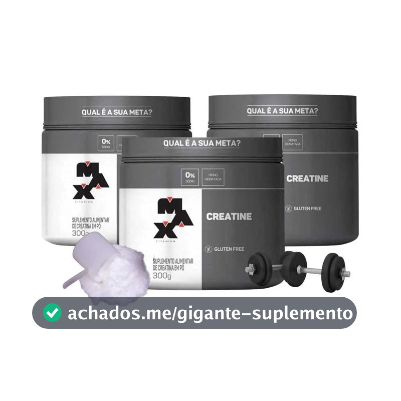 Kit 3x Creatina 100% Pura Monohidratada Max Titanium 300 Gr Sabor Neutro