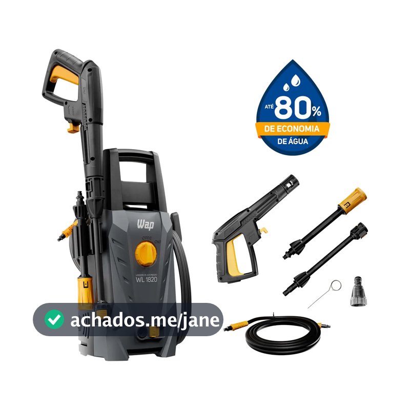 Lavadora de Alta Pressão WAP WL 1820 com Stop Total, Jato Leque e Concentrado