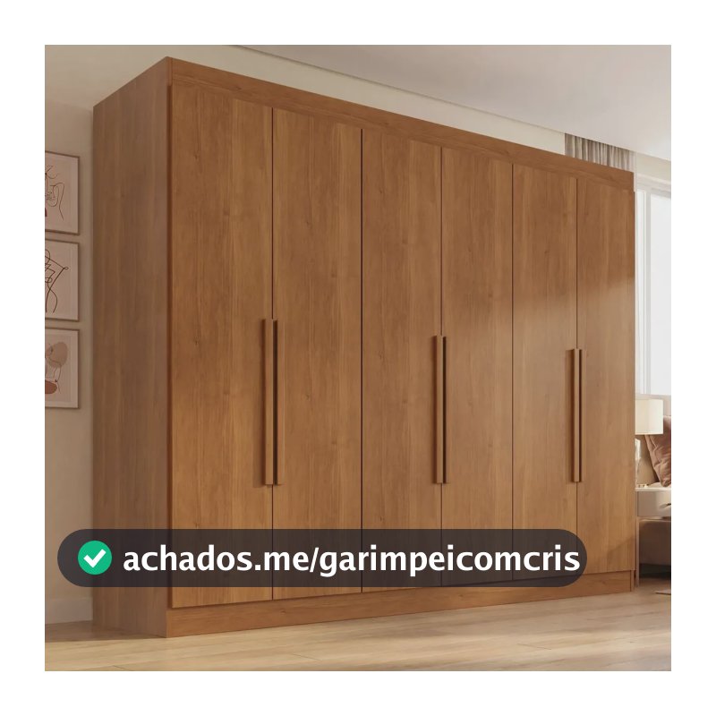 Guarda Roupa Casal 6 Portas 2 Gavetas Malta Yescasa Cinamomo