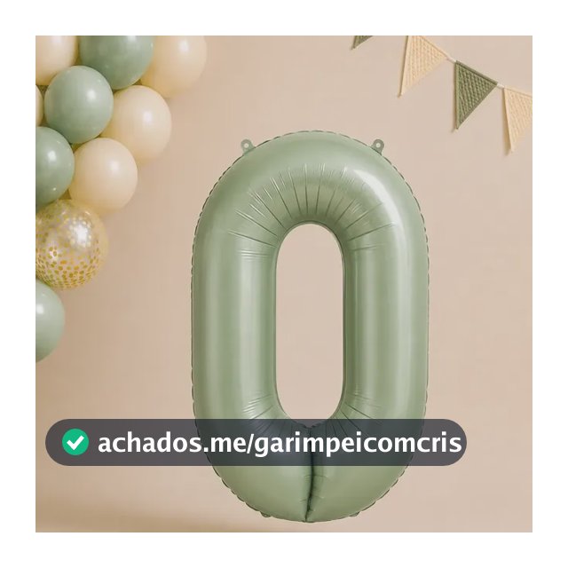 Balão Bexiga Metalizado Número Aniversário Verde Fosco 71cm
