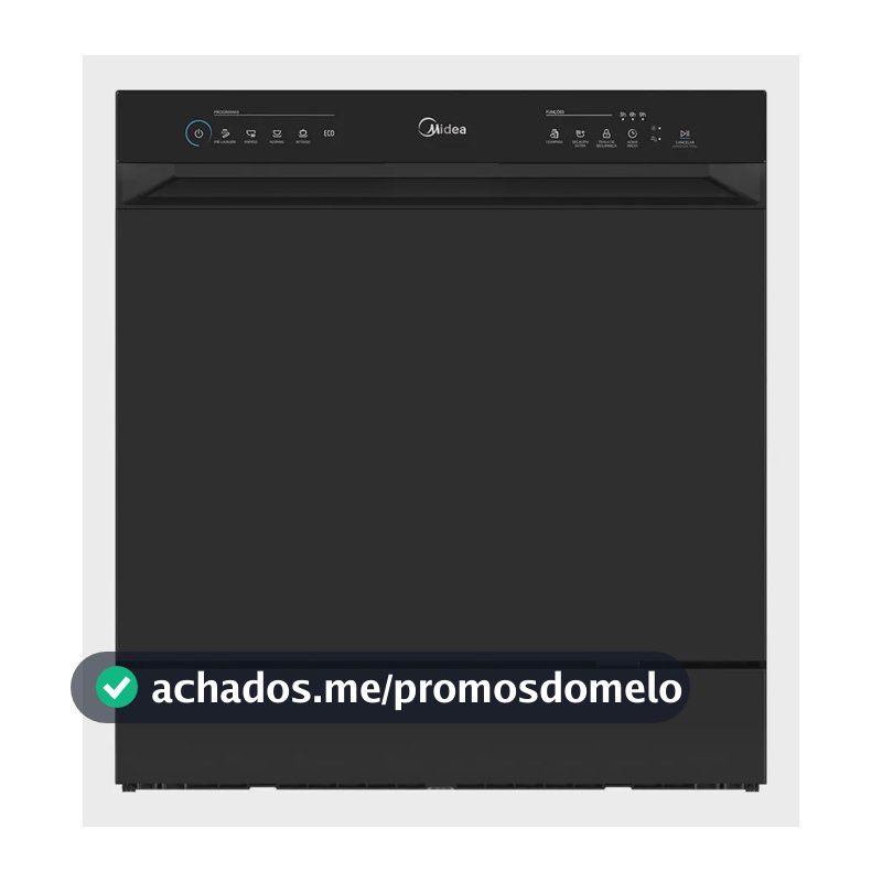 Lava Louças 8 Serviços Preta Touch Plus Midea Preto
