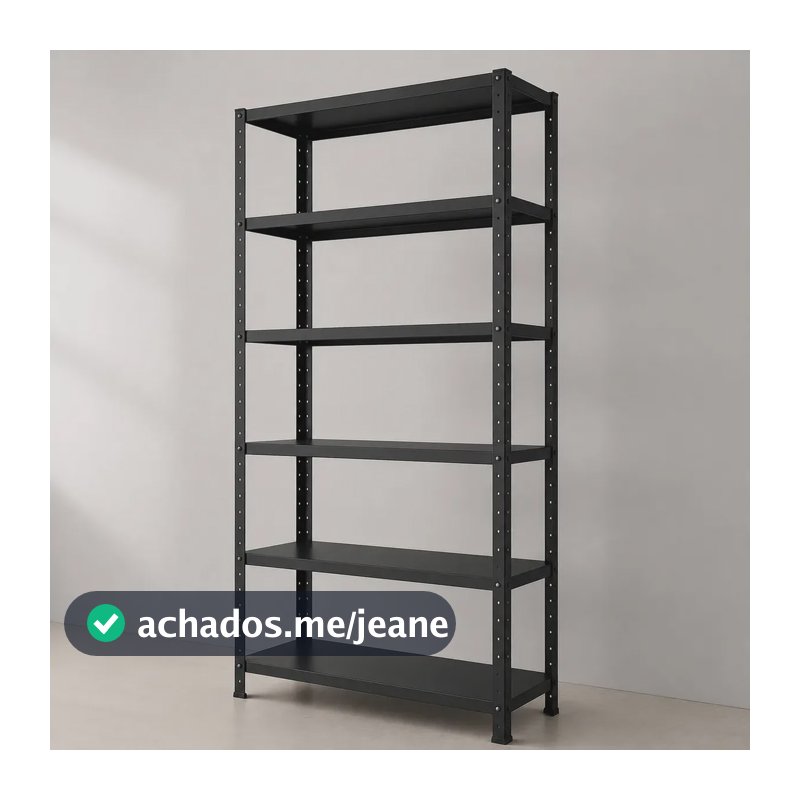 Estante De Aço 6 Prateleiras 198x90cm Multiuso Resistente Preto