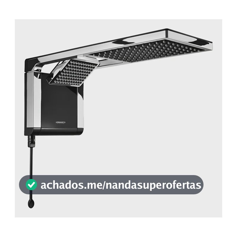 Chuveiro Elétrico Lorenzetti Acqua Ultra Duo Preto Cromado Preto 220v