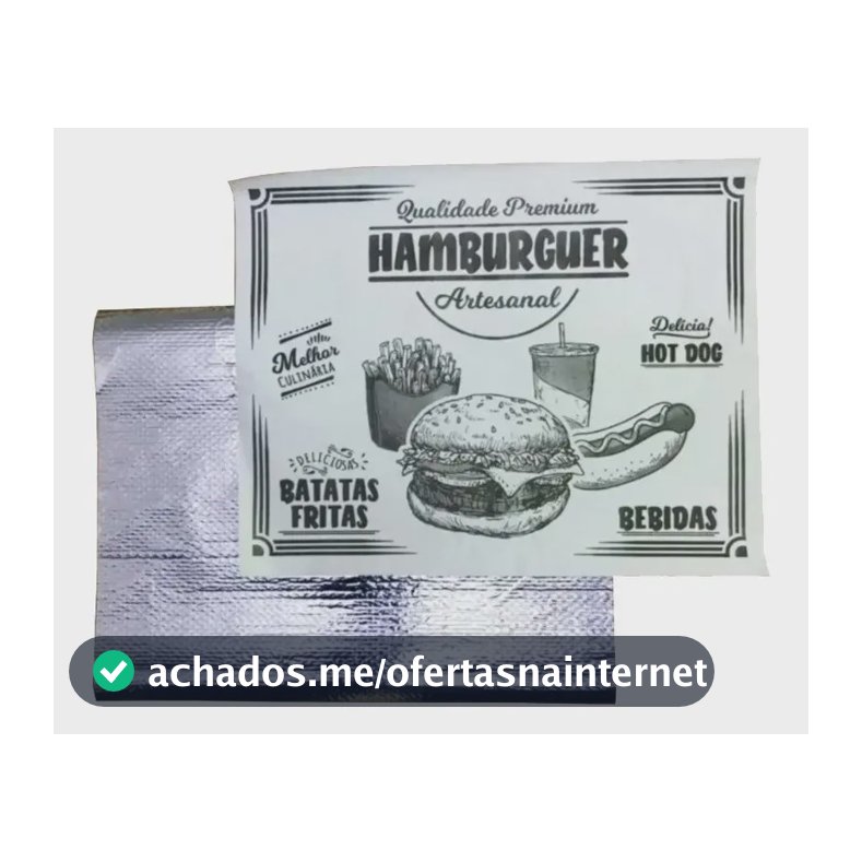 Papel Acoplado Térmico C/ 1000 Un Hamburguer Lanche