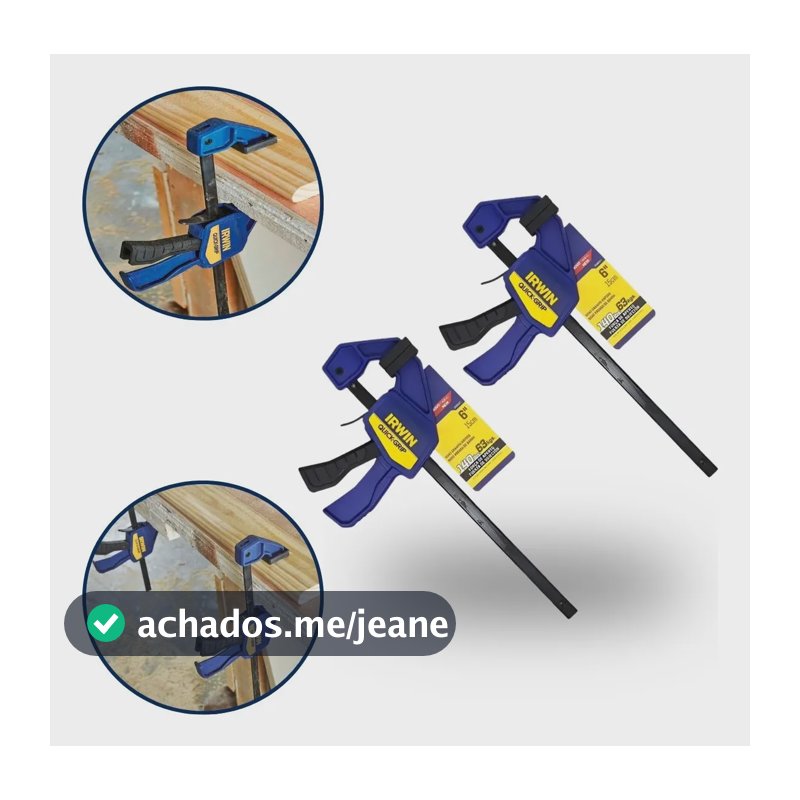 Kit 2 Grampo Sargento Aperto Rapido Marceneiro 15cm 6  Irwin