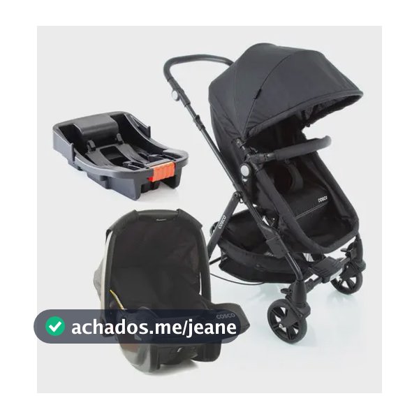 Cosco Kids, Travel System Poppy Trio, Preto Mescla