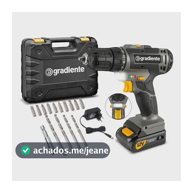 Furadeira Parafusadeira Sem Fio  A Bateria 12v Com Maleta Preto 127/220v 60hz