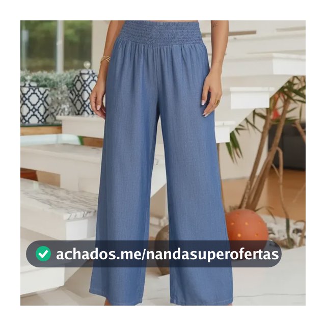 Calça Grávida Gestante Jeans Soltinha Cós Lastex Confortável