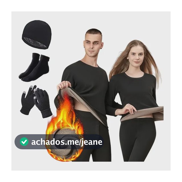 Conjunto De Frio Blusa Calça Térmica Luvas Meias Touca