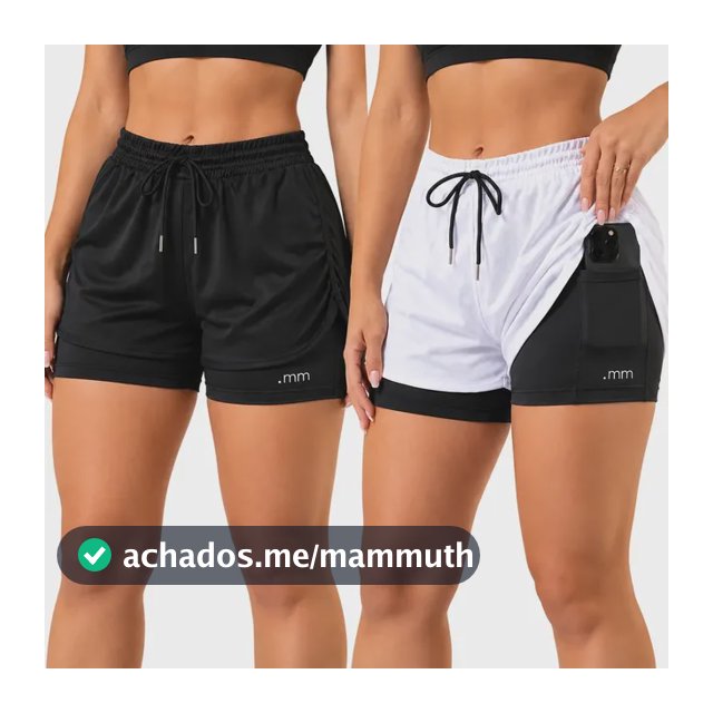 Kit 2 Short Duplo Compressão Fitness Bermuda Treino Feminino