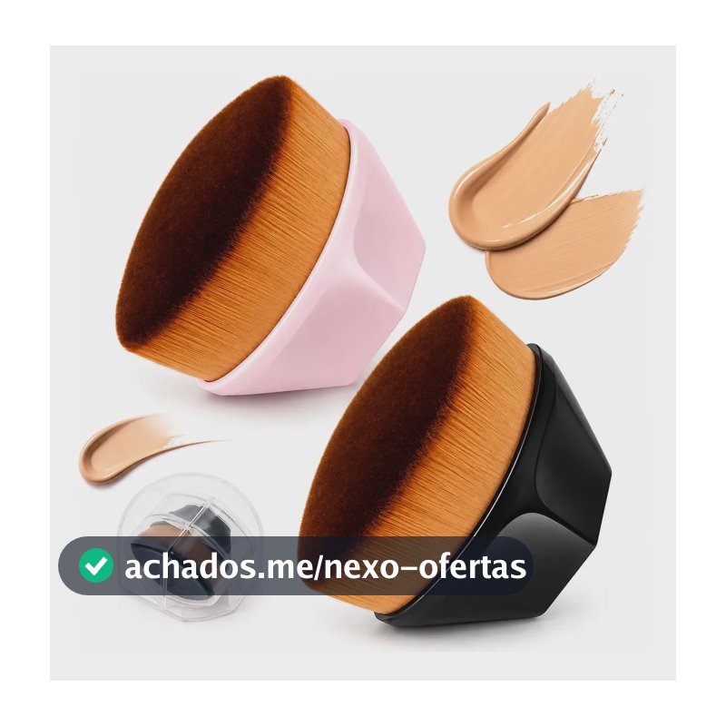 Kit 02 Pincel Hexagonal Mágico Para Base Maquiagem Flawless Preto E Rosa