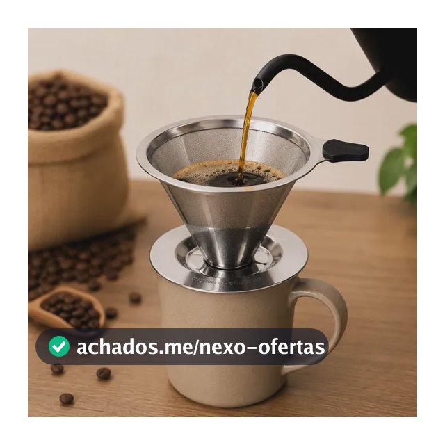 Coador Café 103 Inox Malha Fina Reutilizável Filtro Premium