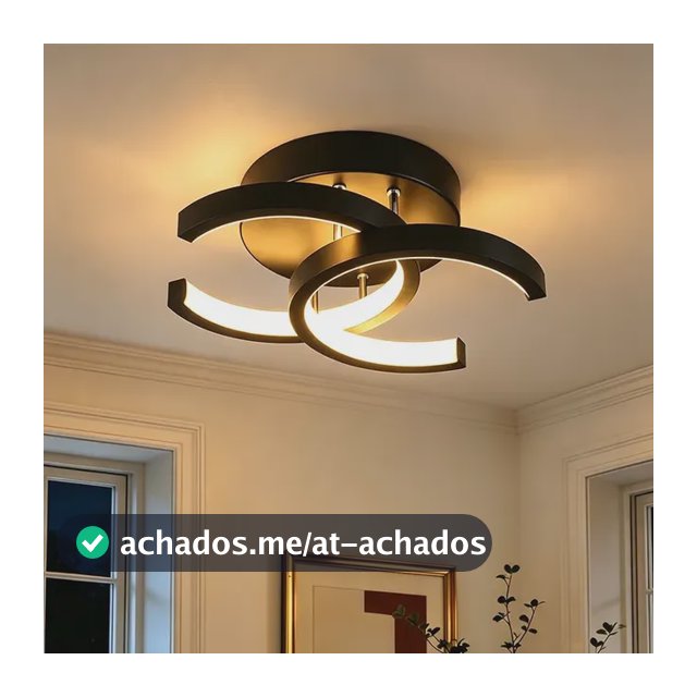 Luminária De Teto Moderna,lustre Sala Pendentes Led 3 Em 1 127/220v Preto