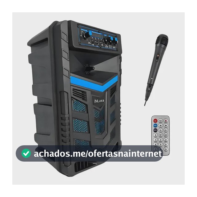 Caixa De Som Amplificada 2000w Bluetooth + Microfone Azul