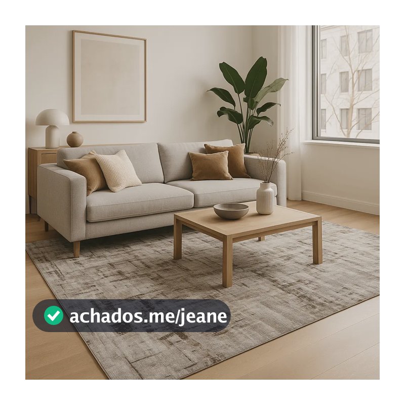 Tapete Sala Quarto Grande 300x200 Algodão Antiderrapante Comprimento 3 M Cor Branco/marrom Desenho Do Tecido Obra Arte Largura 2 M