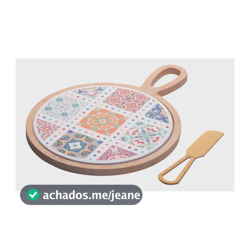 Kit Para Queijo Bandeja De Bambu Faca Tábua Ladrilho Wolff Colorido