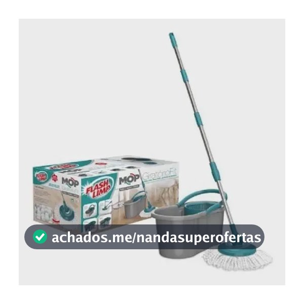 Mop clean Giratório Fit Com Balde Centrífuga Cinza-escuro