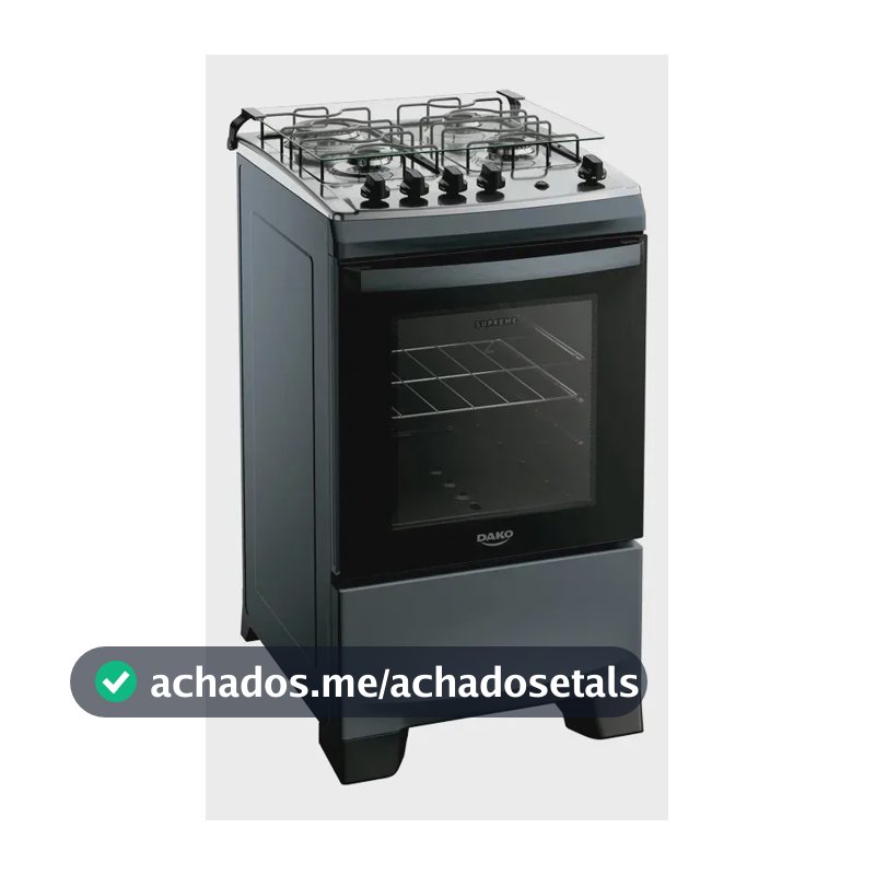 Fogão 4 Bocas Dako Supreme Mesa de Inox A Gás Titanium Bivolt