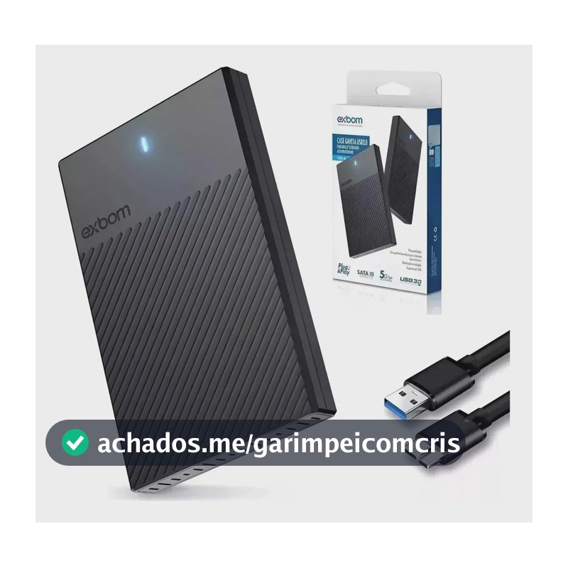 Disco Rígido Externo Exbom 1TB USB 3.0 para Notebook PS4 Xbox
