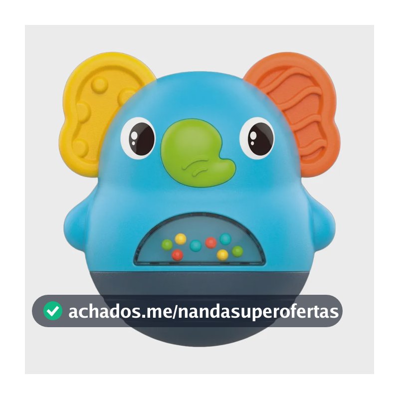 Brinquedo Interativo Bebê Chocalho Sensorial Educativo João Bobo Roly Poly Maxi Baby - AZUL