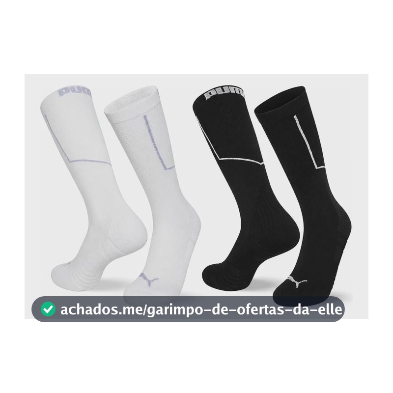Kit 2x Meia Compressão 3/4 Esportiva Corrida Ciclismo Puma Multicores 34 A 39