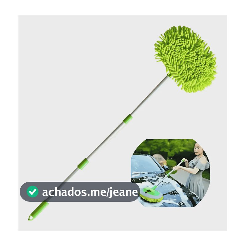 Esfregão Automotivo Microfibra Vendasshop Com Cabo Ajustável Em Alumínio Verde