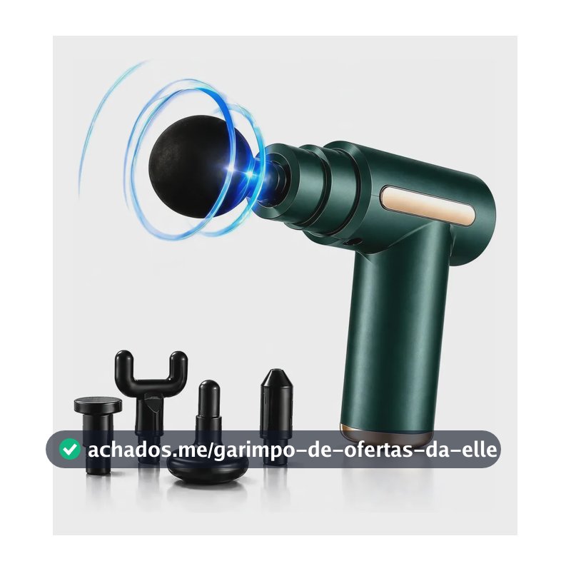 Massageador Pistola Elétrica Profissional Muscular Portátil 127/220v Verde