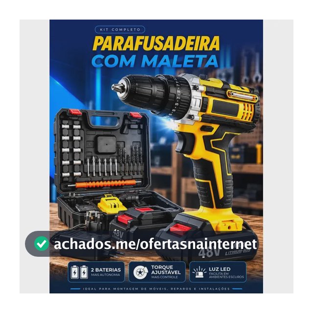 Parafusadeira Furadeira C/ 2 Baterias Maleta Kit Completo Led Eixo Flexível Vários Níveis Torque Simake