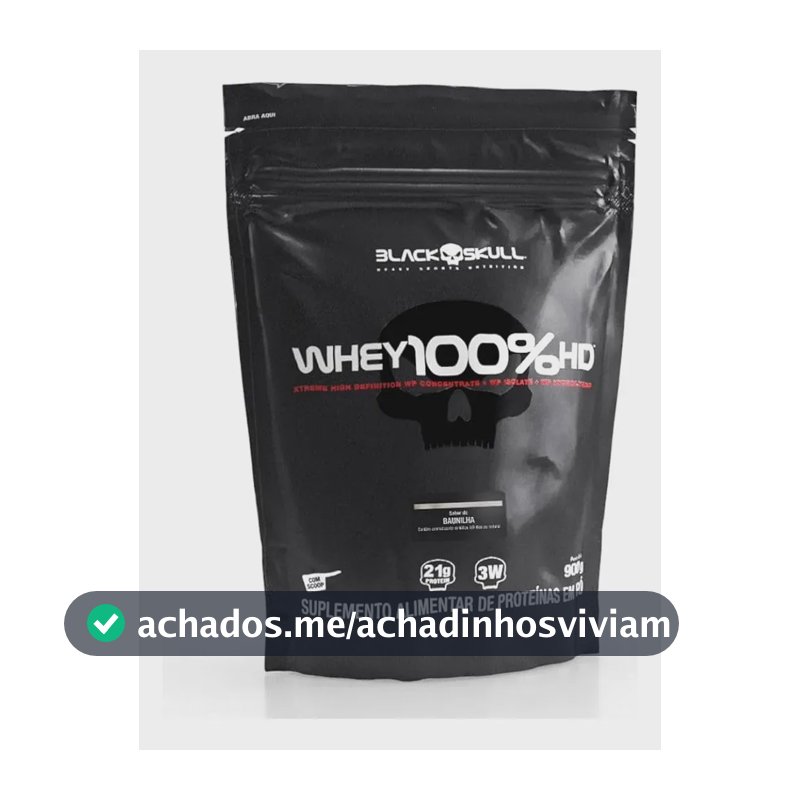 Proteína Black Skull Whey 100% HD em pó sabor Baunilha x 900g