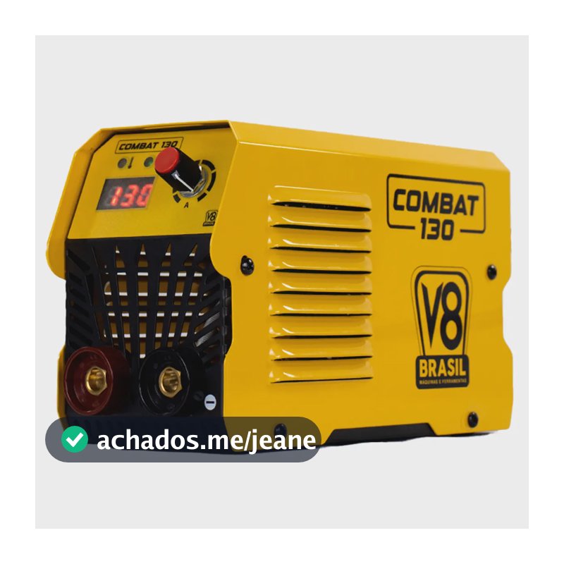 Máquina De Solda Inversora Mma Eletrodo Combat 130 130a - V8 Brasil Amarelo