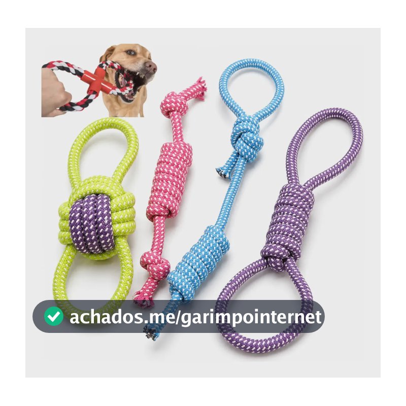 Kit 4 Brinquedo Pet Corda Resistente Interativo Cachorro Forte